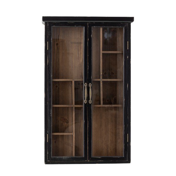 Melna egles masīvkoka piekarināma vitrīna 50x80x14 cm Hazem – Bloomingville