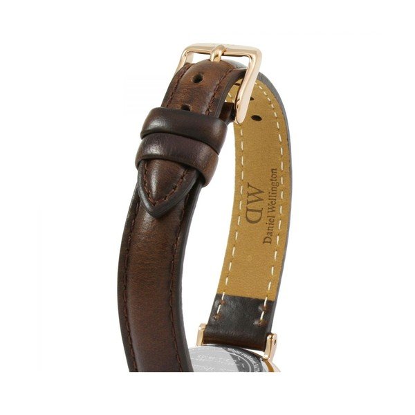 Sieviešu pulkstenis ar ādas siksniņu un baltu ciparnīcu ar rozā zelta detaļām Daniel Wellington Petite Bristol, ⌀ 28 mm-image-1
