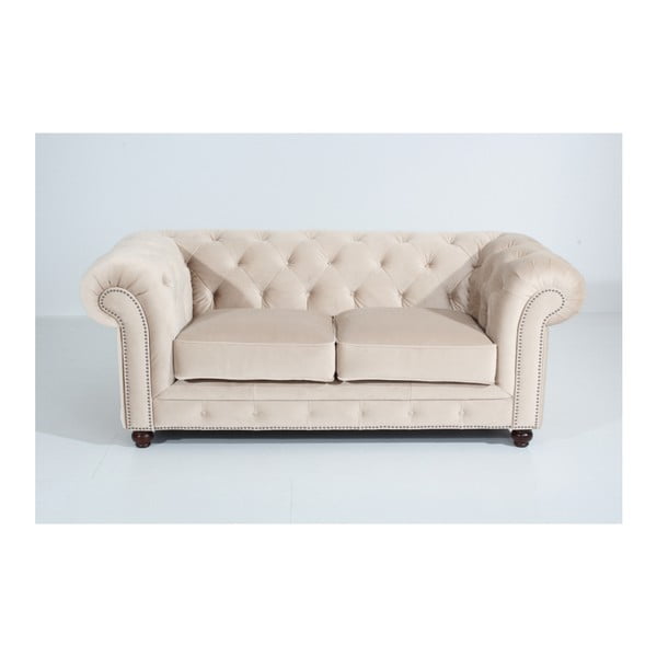 Max Winzer Orleans Velvet krēmkrāsas dīvāns, 196 cm