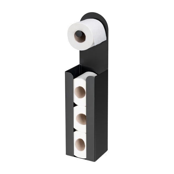 Melns tērauda pašlīmējošs tualetes papīra turētājs Agira – Wenko-image-4