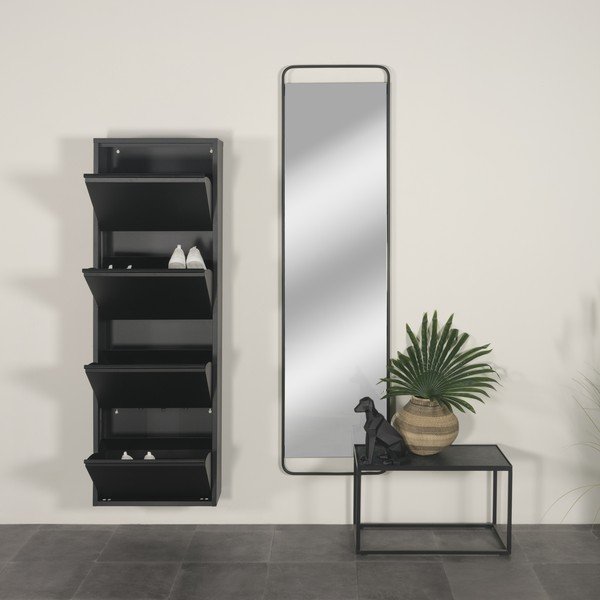 Melns metāla atverams apavu plaukts 50x150x22 cm Billy – Spinder Design-image-1