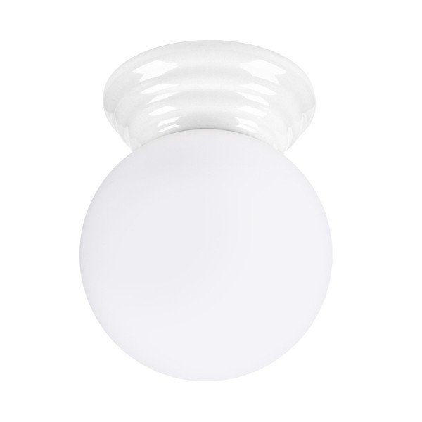 Balta keramikas griestu lampa ar stikla abažūru ø 12 cm Farsa – Sollux