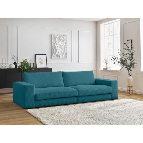 Zils velveta dīvāns 274 cm Leonard – Bobochic Paris-image-1