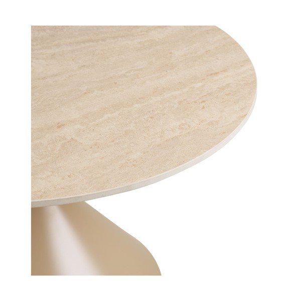 Bēšs apaļš žurnālgaldiņš ar keramikas virsmu ø 70 cm Annecy – House Nordic-image-4