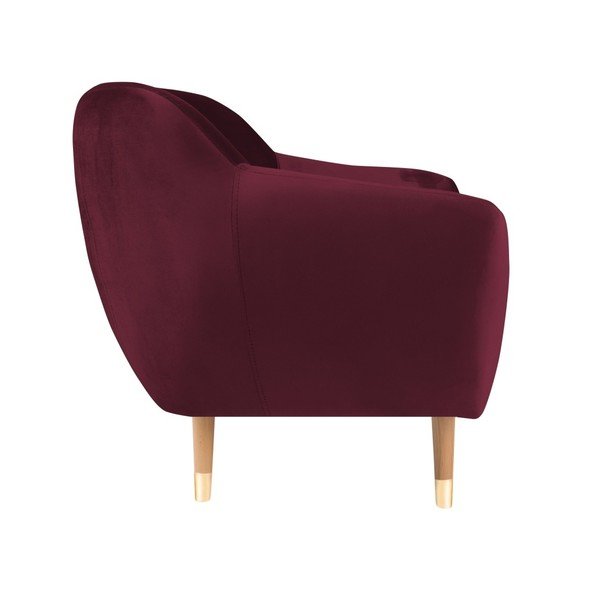 Mazzini Sofas Benito bordo krāsas samta krēsls-image-3