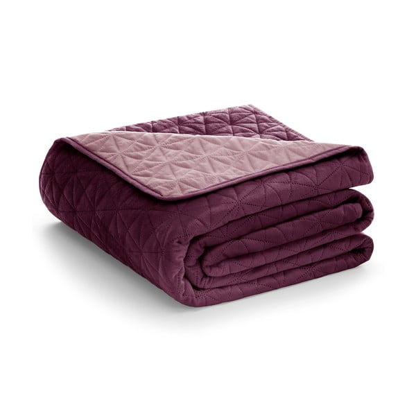 Tumši rozā samta stepēts gultas pārklājs 170x210 cm Laila – AmeliaHome
