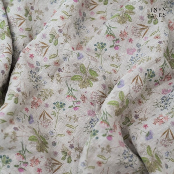 Dabīga toņa lina palags ar gumiju 160x200 cm Botany 2 – Linen Tales-image-1