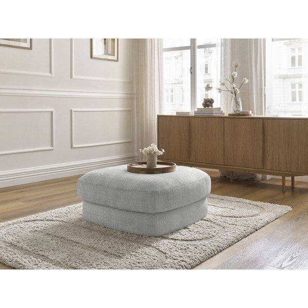 Gaiši pelēks kāju soliņš no šenila auduma Leonore – Bobochic Paris-image-4