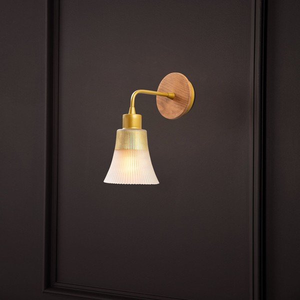 Zelta krāsas sienas lampa Foca – Opviq lights-image-2