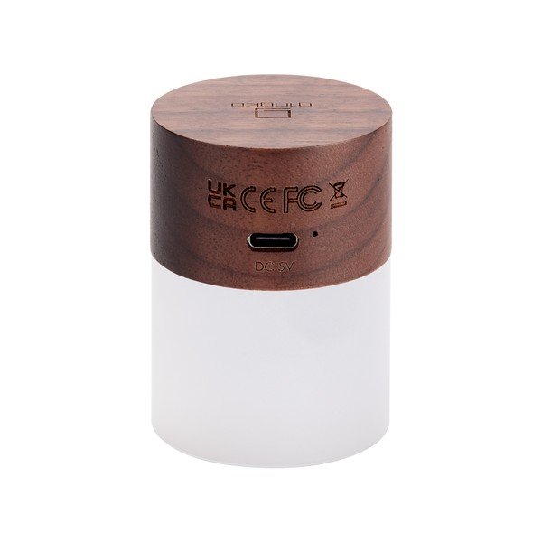 Tumši brūna LED galda lampa ar regulējamu spilgtumu ar stikla abažūru (augstums 6 cm) Lemelia – Gingko-image-3