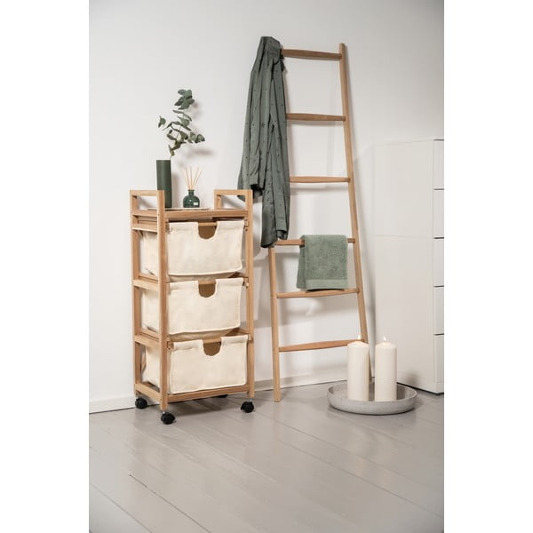 Bēšs/dabīga toņa akācijas masīvkoka zems vannas istabas skapis 44x96 cm Acina – Wenko-image-1