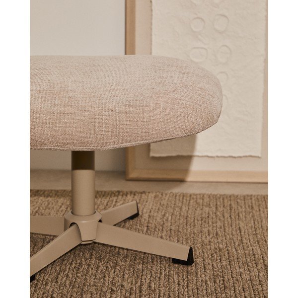 Bēšs kāju soliņš no šenila auduma Teryl – Kave Home-image-4