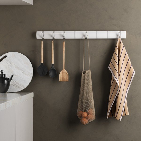 Matēti balts priedes masīvkoka sienas pakaramais 81 cm Flip – Umbra-image-3