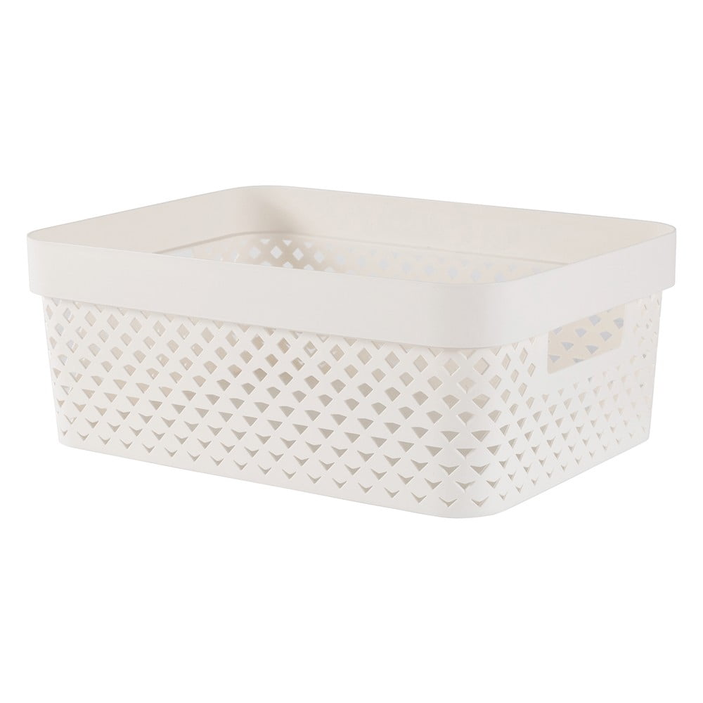 Bēša plastmasas uzglabāšanas kaste 36x27x14 cm