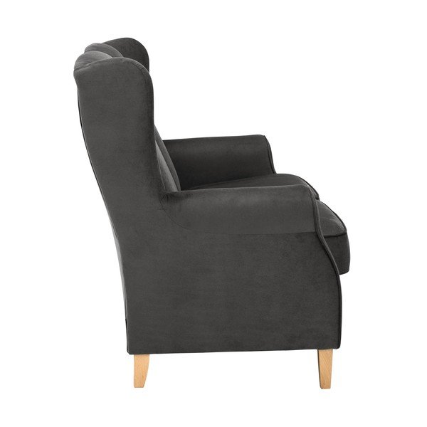 Antracīta pelēks samta dīvāns Max Winzer Lorris, 139 cm-image-4