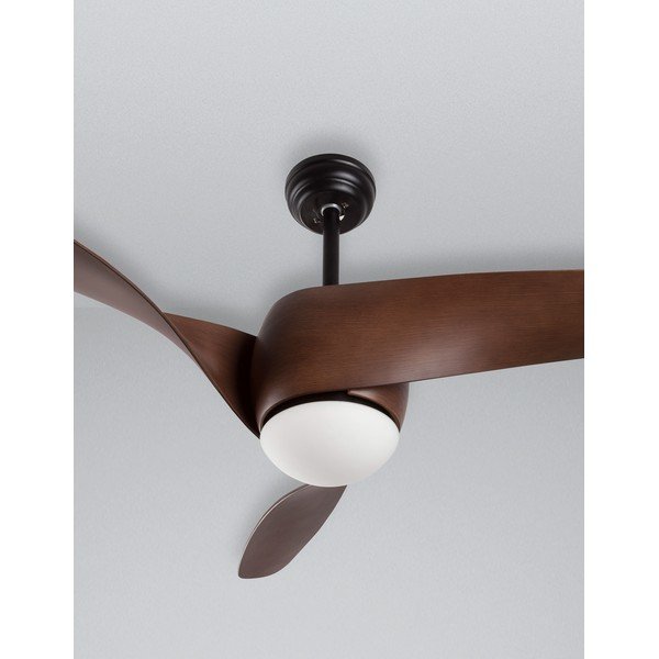 Matēti melna/tumša dabīga toņa metāla LED griestu lampa ar stikla abažūru Breeze – Nova Luce-image-3