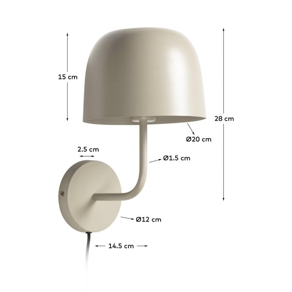 Bēša sienas lampa Kave Home Alish-image-2