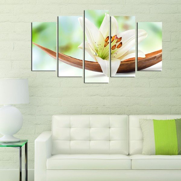 Daudzdaļīga sienas glezna Green Lily-image-1
