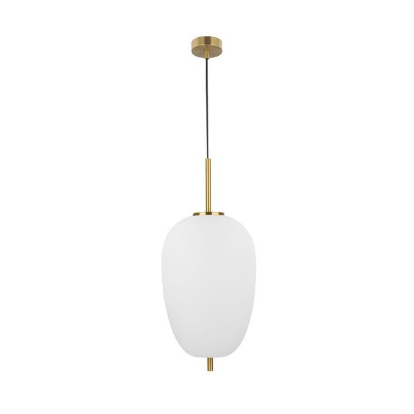 Balta/misiņa krāsas stikla piekaramā lampa ø 27 cm Lato – Nova Luce