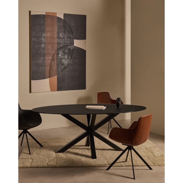 Ēdamgalds ar stikla galda virsmu 100x200 cm Argo – Kave Home-image-1