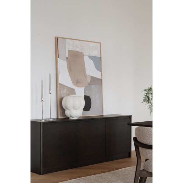Tumša dabīga toņa kumode ar ozolkoka imitāciju 180x70x40 cm Melstone – Rowico-image-1