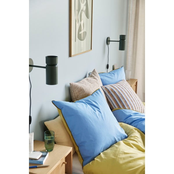 Zili dzeltena kokvilnas gultas veļa Hübsch Line, 140 x 200 cm-image-3