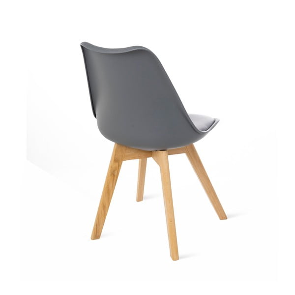 2 pelēku krēslu komplekts ar dižskābarža kājām Bonami Essentials Retro-image-4