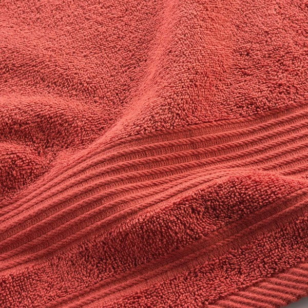 Ķieģeļu sarkans frotē kokvilnas dvielis 50x90 cm Tendresse – douceur d'intérieur-image-2