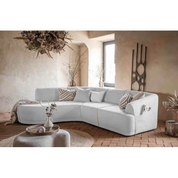 Balts izvelkamais stūra dīvāns (kreisais stūris) Bella Siena – Miuform-image-3