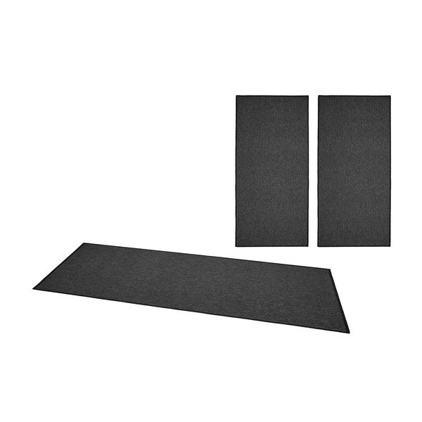 3 antracīta pelēku BT Carpet Casual skrejceliņu komplekts