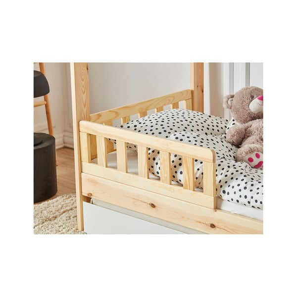 2 brūnu koka barjeru komplekts bērnu gultiņai Pinio Classic, 160 x 70 cm-image-2