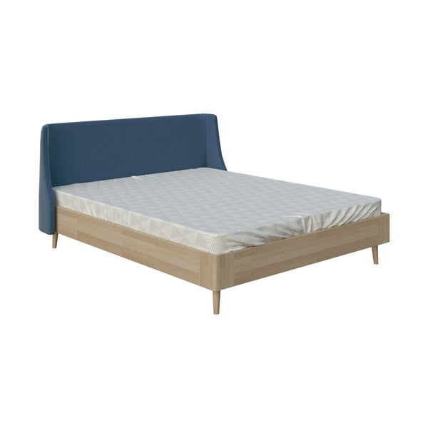 Zila divguļamā gulta ProSpánek Lagom Side Wood, 160 x 200 cm