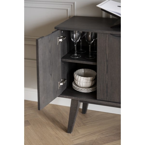 Brūna zema kumode ar ozolkoka imitāciju 150x85 cm Filippa – Rowico-image-4