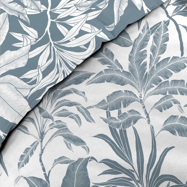 Balta/zila divguļamā kokvilnas gultas veļa 240x220 cm Hera – douceur d'intérieur-image-2