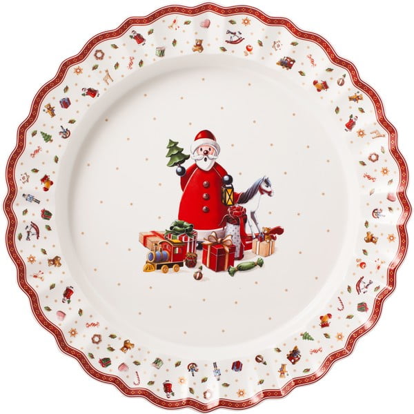 Balts porcelāna servīzes šķīvis ar Ziemassvētku motīvu Villeroy & Boch, ø 45 cm