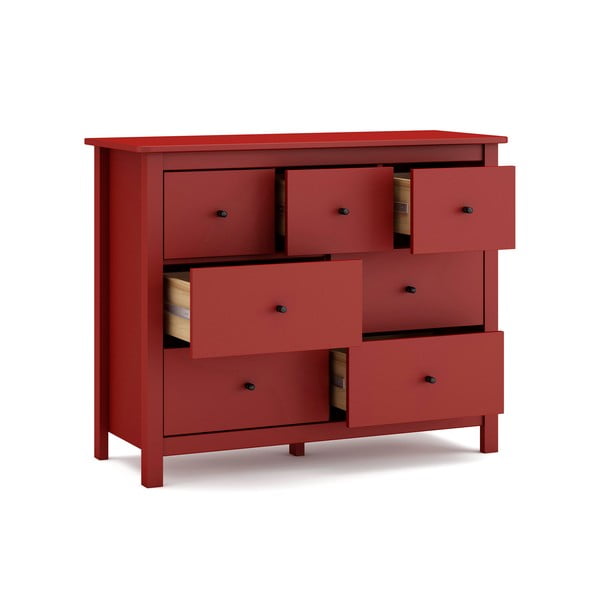 Sarkana zema kumode no priedes 110x80 cm Misti – Marckeric-image-3