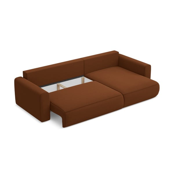 Terakotas oranžs samta salokāms/ar uzglabāšanas vietu stūra dīvāns (ar labo stūri/ar zvilni) Kapua – Makamii-image-3