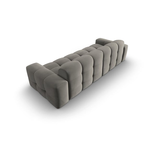 Pelēks samta dīvāns 255 cm Kendal – Micadoni Home-image-4
