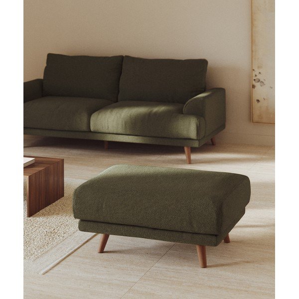 Zaļš kāju soliņš no šenila auduma Karin – Kave Home-image-1
