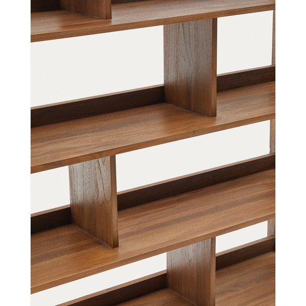 Dabīga toņa tīkkoka masīvkoka grāmatplaukts 150x185 cm Sashi – Kave Home-image-2