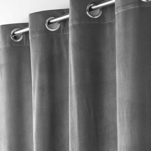 Antracīta pelēks samta aizkars 140x260 cm Velouriane – douceur d'intérieur-image-1