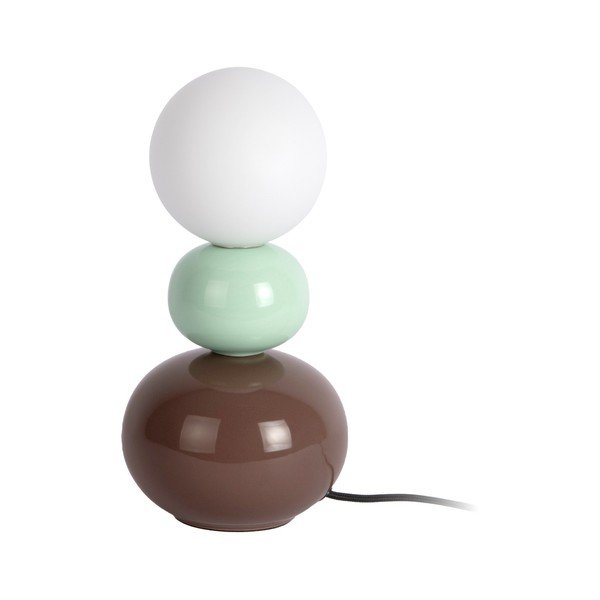 Piparmētru zaļa/brūna keramikas galda lampa (augstums 26 cm) Firenze Pellet – Leitmotiv