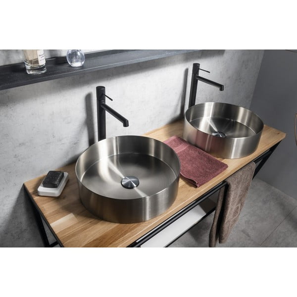 Matēti melns stāvošs jaucējkrāns izlietnei Solaris – Sapho-image-4