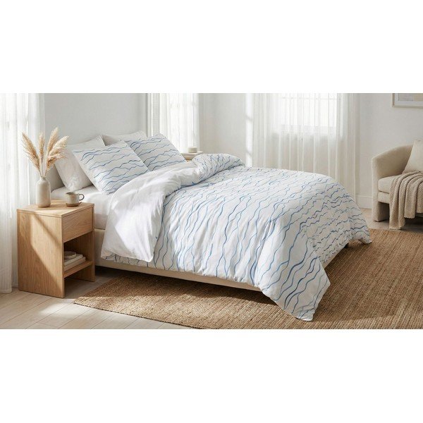 Balta vienguļamā gultas veļa 200x140 cm Serenity – Mijolnir