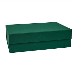 Tumši zaļa kartona uzglabāšanas kaste ar vāku 45x33x15 cm Hako – OYOY Living Design