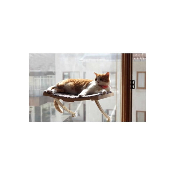 Balta pie loga stiprināma kaķu gulta 47x32 cm – Lydia&Co