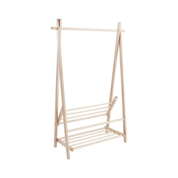 Gaiša dabīga toņa priedes masīvkoka drēbju pakaramais statīvs 100x150x41 cm Cole – Jotex-image-3