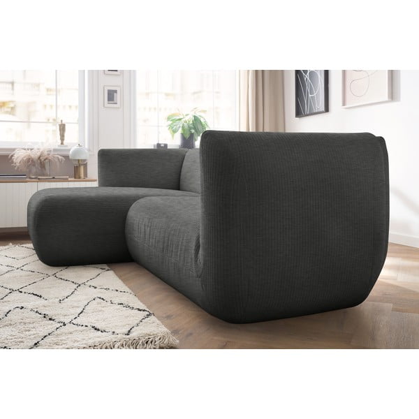 Pelēks velveta stūra dīvāns (kreisais stūris) Lecomte – Bobochic Paris-image-1