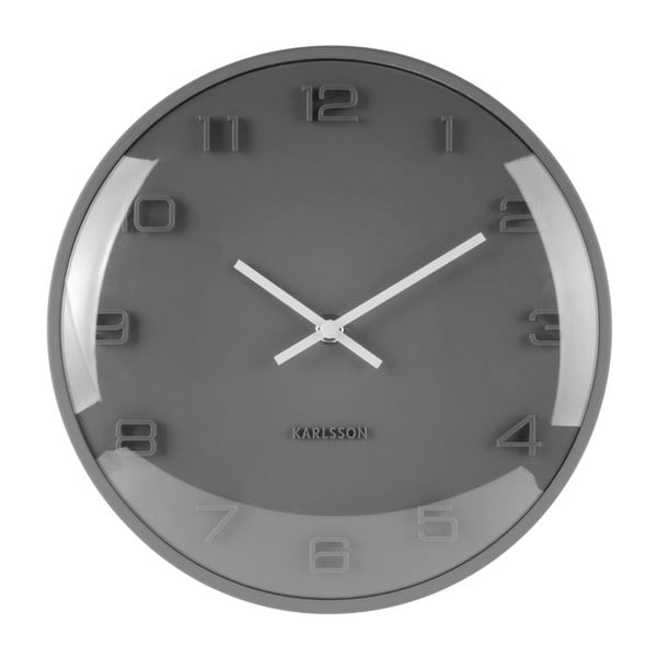 Pelēks sienas pulkstenis Karlsson Elevated, ⌀ 25 cm