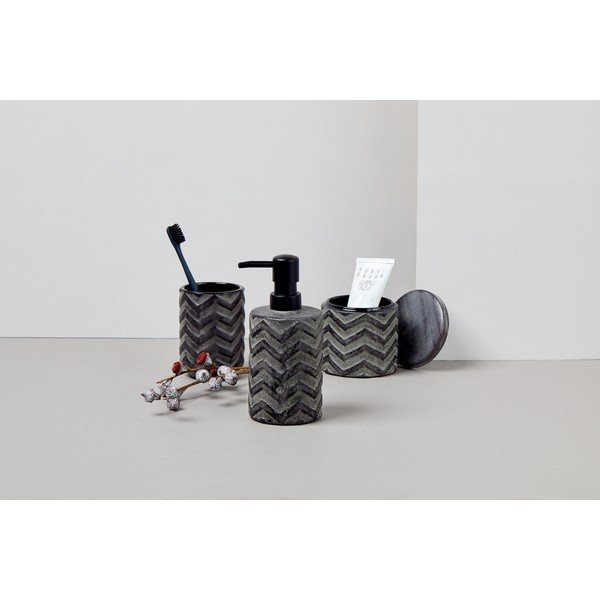 Tumši pelēka ar rokām apgleznota zobu birstes krūze Wenko Mantua-image-4